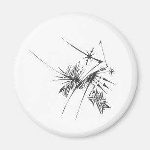 Aimant Art tribal abstrait noir et blanc 99 Tattoo