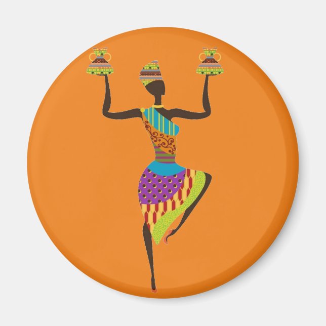 Aimant Art tribal des femmes africaines (Devant)