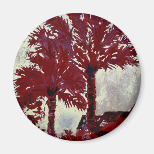 Aimant art tropical moderne acrylique de mur de palmiers