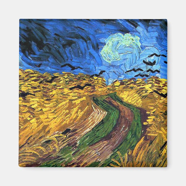 Aimant Art Van Gogh : Wheatfield with Crows (Devant)