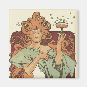Aimant Art vintage Nouveau par Mucha, partie de Champagne