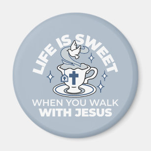 Aimant Art Vivant Fidèle - Teacup avec Croix et Dove