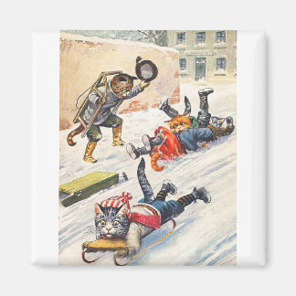 Aimant Arthur Thiele - Bobsledding Chats Anthropomorphes