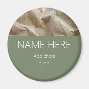 Aimant Artichoke simple Vert Crinké Nom de papier Chore