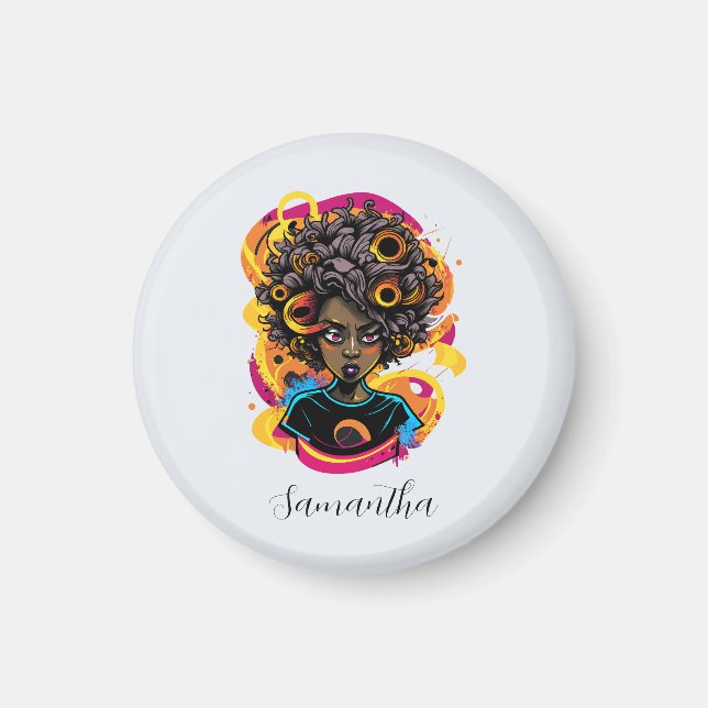 Aimant Artiste Afro femme (Devant)