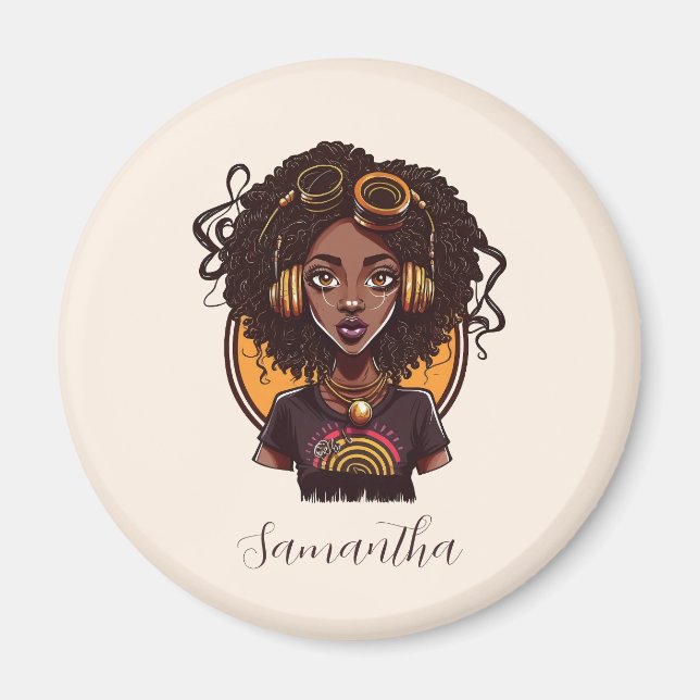 Aimant Artiste Afro femme (Devant)
