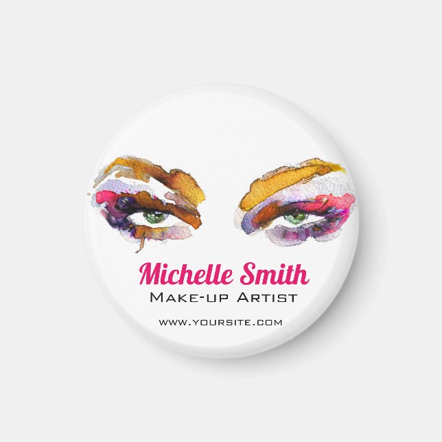 Aimant Artiste branché de maquillage oculaire aquarelle d (Devant)