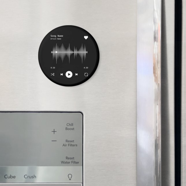 Aimant Artiste et chanteur de musique Noir personnalisé (In situ (réfrigérateur))