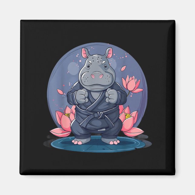 Aimant Arts martiaux de kickboxing hippo karaté Jiu-Jitsu (Devant)