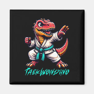 Aimant Arts martiaux drôles de karaté Taekwondo Dino Anim