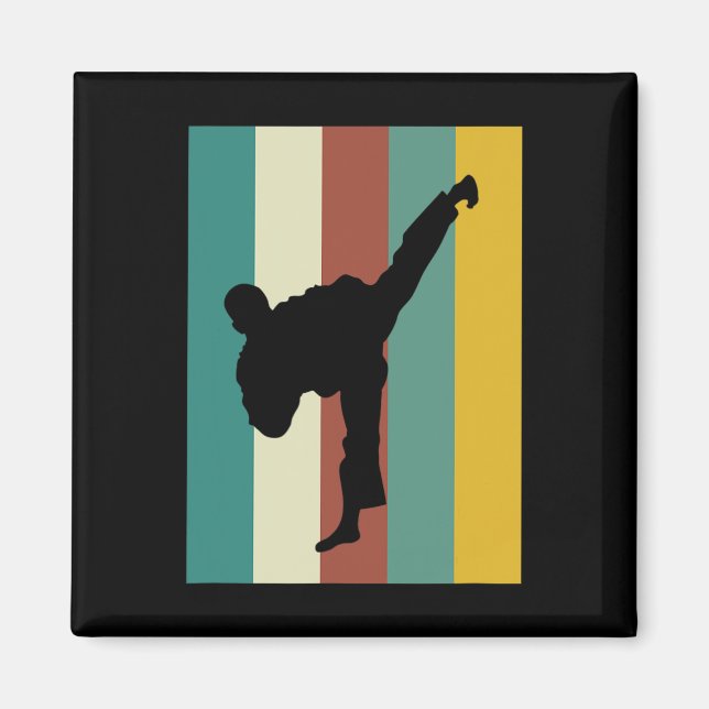 Aimant Arts Martiaux Kickboxing Karate Taekwondo Retro De (Devant)