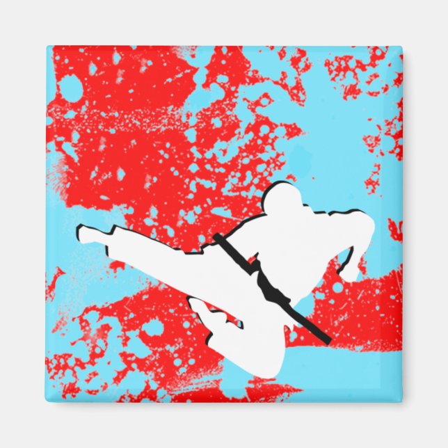 Aimant arts martiaux : silhouettes grunge : (Devant)