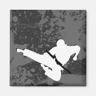 Aimant arts martiaux : silhouettes grunge :