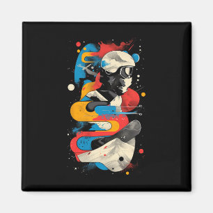 Aimant Artsy Snowboarder Sur Hommes Abstraits Femmes Snow
