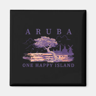 Aimant Aruba Kitesurfing Divi Tree Windmill Voyage Rétro