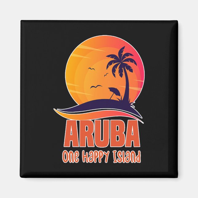 Aimant Aruba One Happy Island Belle plage de coucher de s (Devant)