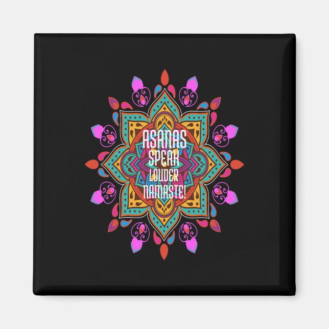 Aimant Asanas Coulent Plus Forts Avec Namaste Mandala Vib (Devant)