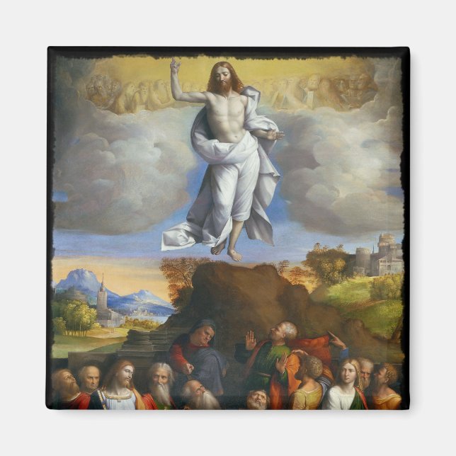 Aimant Ascension en nuages d'or (Devant)