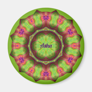 Aimant ASHA ~ Lime vert rose pourpre Design ~
