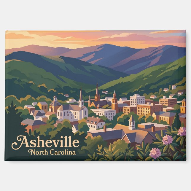 Aimant Asheville Caroline du Nord (Recto)
