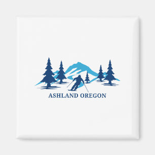 Aimant Ashland oregon station de ski skieur qui fait du s