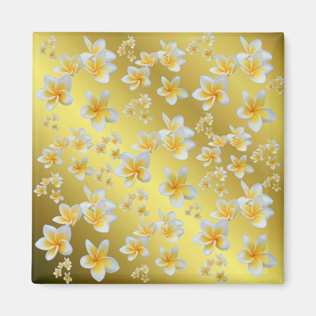 Aimant asiatique, jaune, blanc, floraison, lumineux, or,  (Devant)