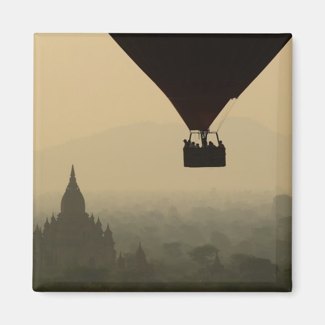 Aimant Asie, Myanmar, Bagan, ballon au-dessus des temples (Devant)