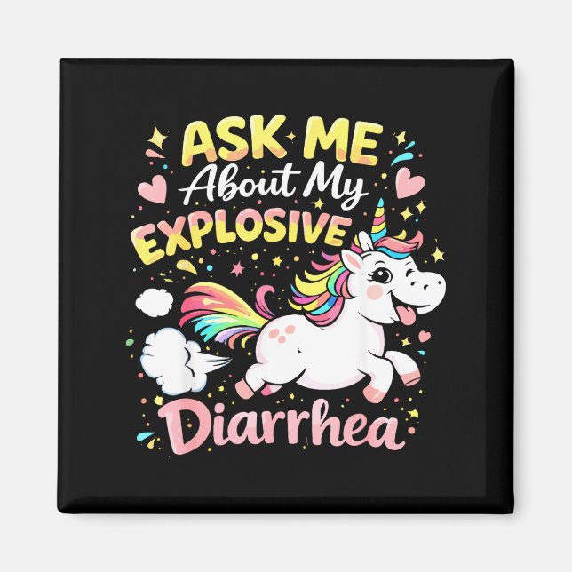 Aimant Ask about explosive diarrhea funny poop meme (Devant)
