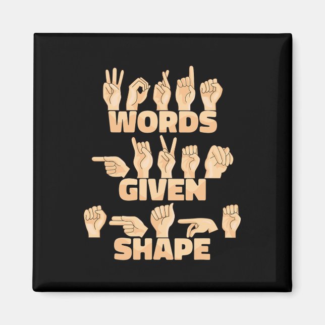 Aimant ASL American Sign Language Mots ayant une forme do (Devant)