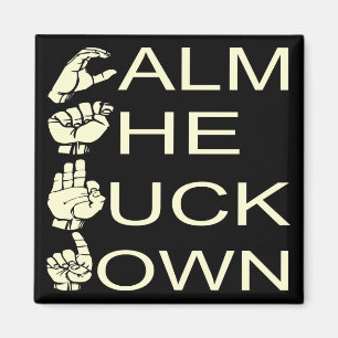 Aimant ASL CTFD Calme Le F**K Down #USAPatriotGraphics