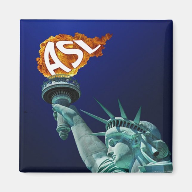 Aimant ASL éclaire les personnes sourdes et auditives (Devant)