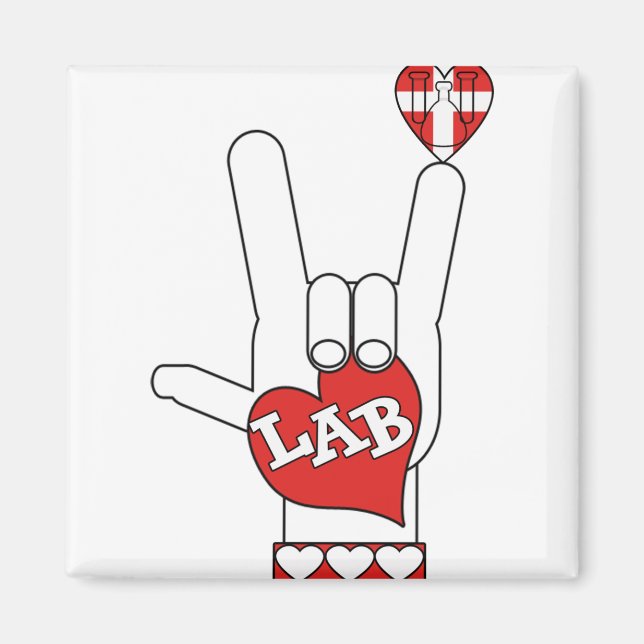 Aimant ASL I Love You Sign LAB (LABORATOIRE) (Devant)
