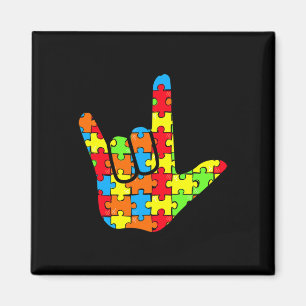 Aimant ASL Love Langue des signes Autisme Cadeau Conscien
