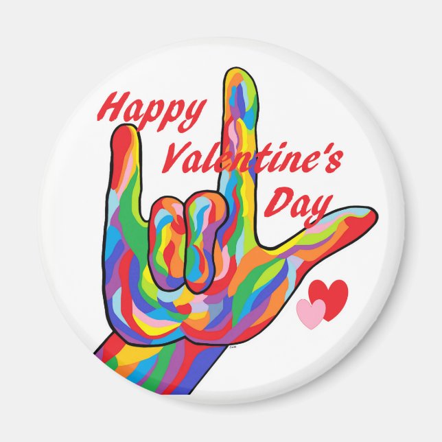 Aimant ASL Valentine's Day I Love You (Devant)