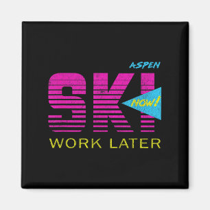 Aimant Aspen 80s Retro Colorado Skiing Tee