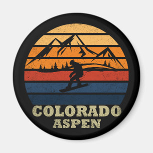 Aimant Aspen Colorado snowboardeur vintage