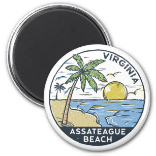 Aimant Assateague Beach Virginia Vintage