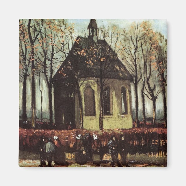 Aimant Assemblée à l'église, Nuenen par Vincent van Gogh (Devant)