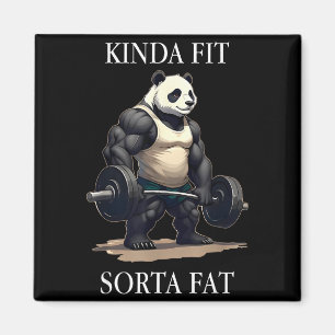 Aimant Assez en forme plutôt gros panda de salle de sport