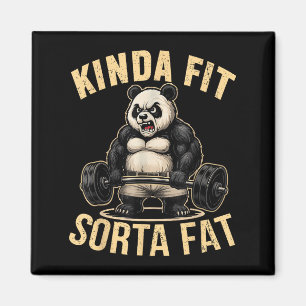 Aimant Assez en Forme Un Peu Gros - Panda de Gym Drôle Ha