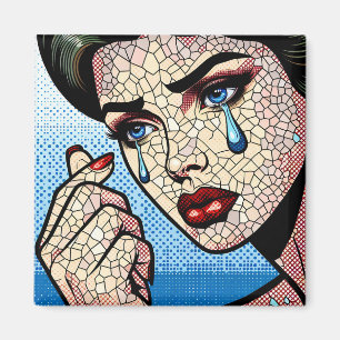 Aimant Assez femme triste de l'art pop comique avec des l
