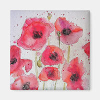 Assiette de fête en papier motif fleur coquelicot 