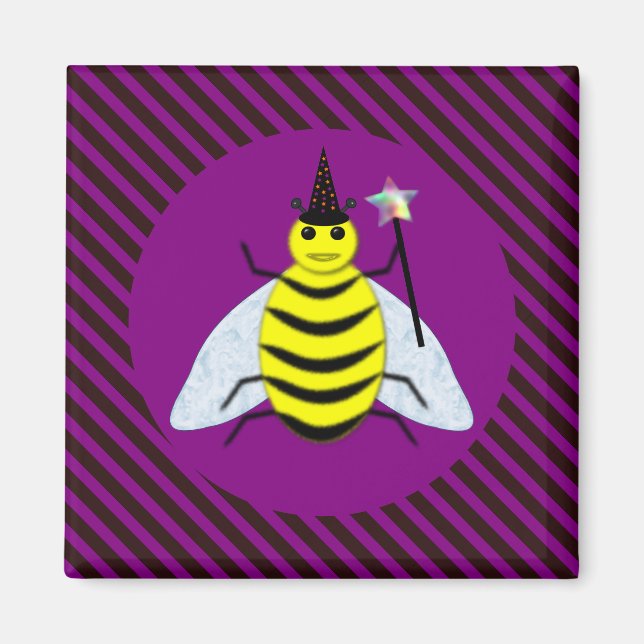 Aimant Assistant Abeille magique d'Halloween Purple et ba (Devant)