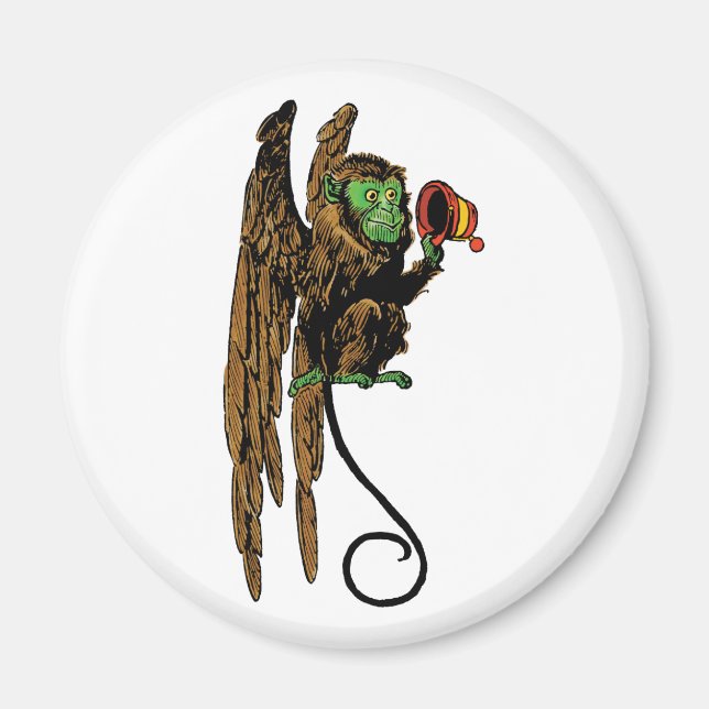 Aimant Assistant vintage d'Oz, Casquette de singe volant (Devant)