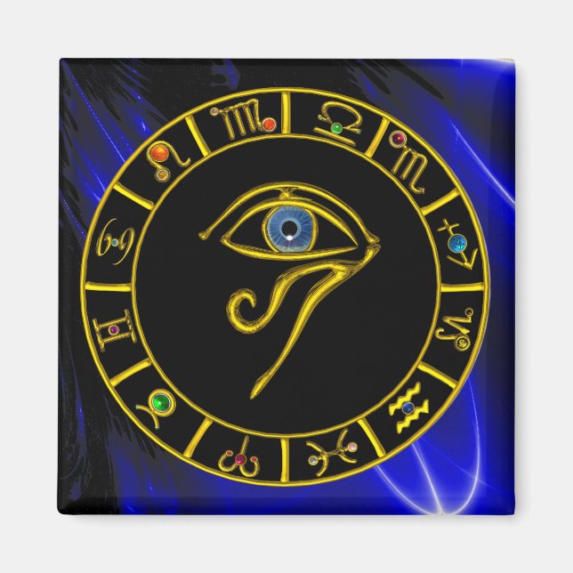 Aimant ASTRAL HORUS OEIL, BLUE TALISMAN Astrologie Graphi (Devant)