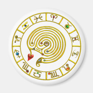 Aimant ASTRAL LABYRINTH GOLD ZODIAC CHART Astrologie