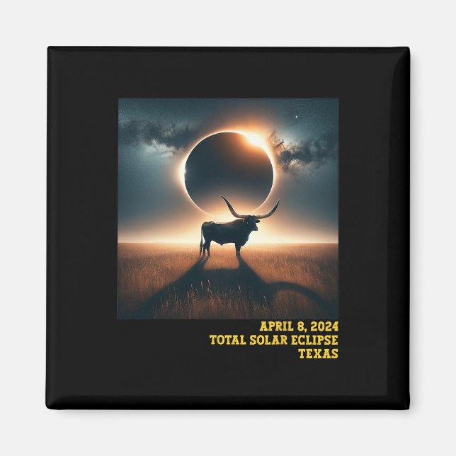 Aimant Astro commémoratif Texas Total Solar Eclipse 2024 (Devant)