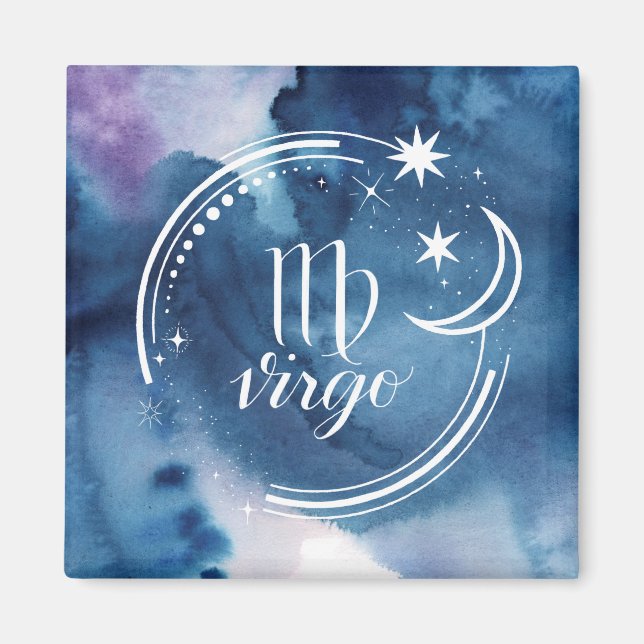 Aimant Astrologie de l'aquarelle - Virgo (Devant)