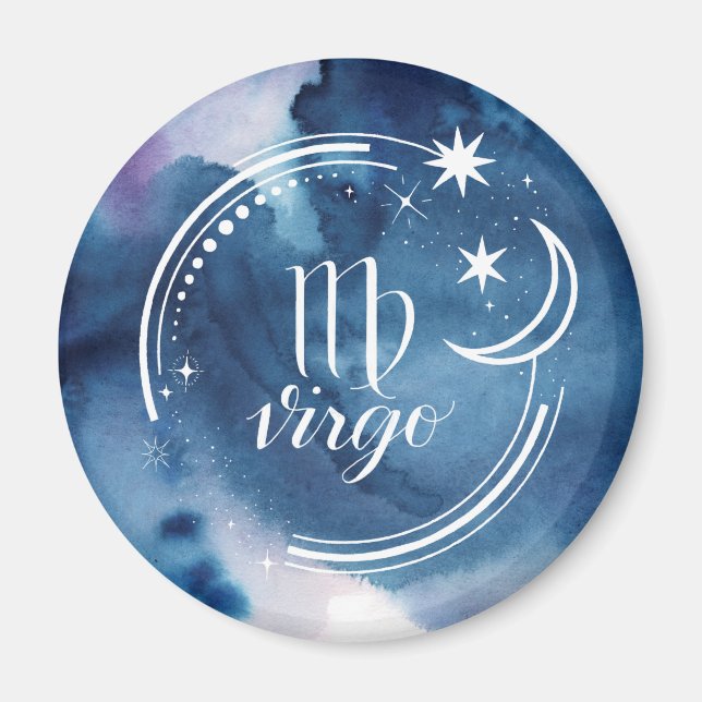 Aimant Astrologie de l'aquarelle - Virgo (Devant)