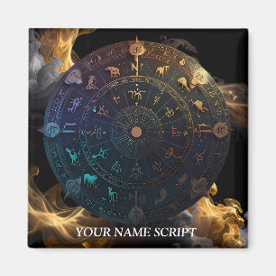 Aimant Astrologie et décoration d'art du disque du zodiaq